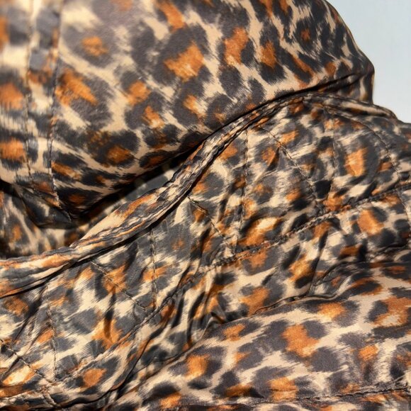 Scotch & Soda Maison Scotch Punk Radar Women's Leopard Print Down Puffer Coat L - Picture 6 of 16